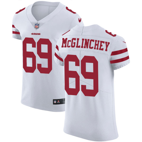 Nike 49ers #69 Mike McGlinchey White Men's Stitched NFL Vapor Untouchable Elite Jersey - Click Image to Close